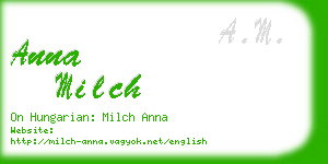 anna milch business card